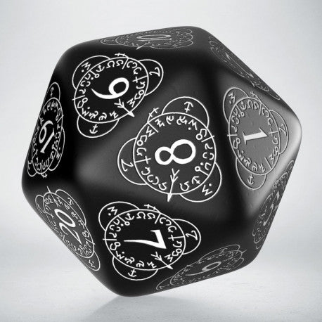 D20 Level Counter Dice - Black and White | Grognard Games