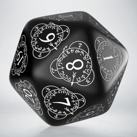 Q Workshop D20 Level Counter Dice - Black and White | Grognard Games