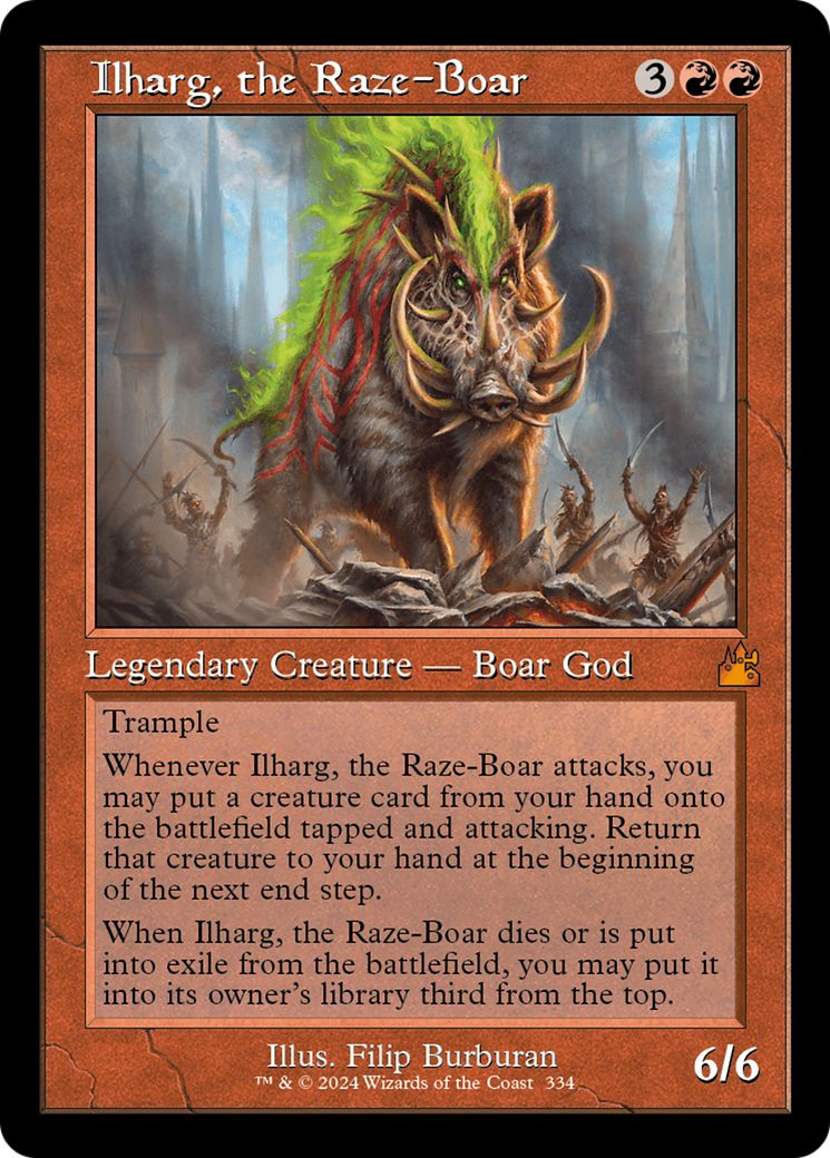 Ilharg, the Raze-Boar (Retro Frame) [Ravnica Remastered] | Grognard Games