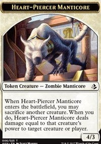 Heart-Piercer Manticore // Warrior Token [Amonkhet Tokens] | Grognard Games