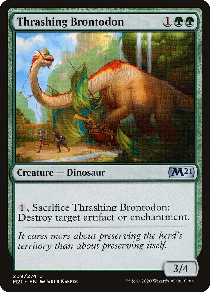 Thrashing Brontodon [Core Set 2021] | Grognard Games