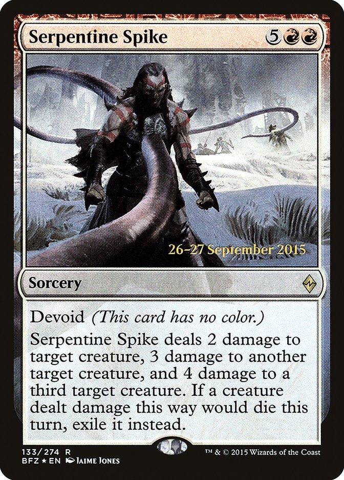 Serpentine Spike  [Battle for Zendikar Prerelease Promos] | Grognard Games