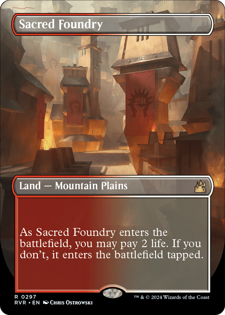 Sacred Foundry (Borderless) [Ravnica Remastered] | Grognard Games