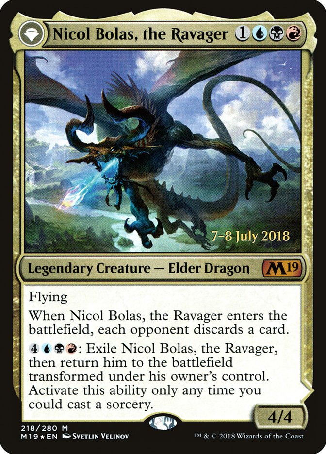 Nicol Bolas, the Ravager // Nicol Bolas, the Arisen  [Core Set 2019 Prerelease Promos] | Grognard Games