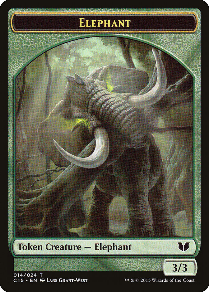 Elephant // Saproling Double-Sided Token [Commander 2015 Tokens] | Grognard Games