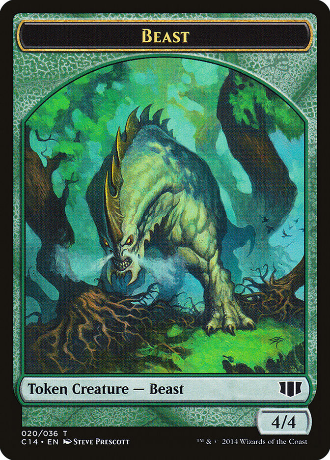 Elf Druid // Beast (020/036) Double-sided Token [Commander 2014 Tokens] | Grognard Games