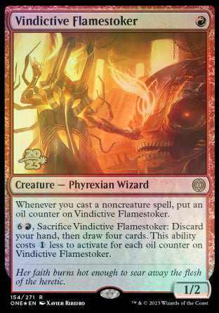 Vindictive Flamestoker [Phyrexia: All Will Be One Prerelease Promos] | Grognard Games