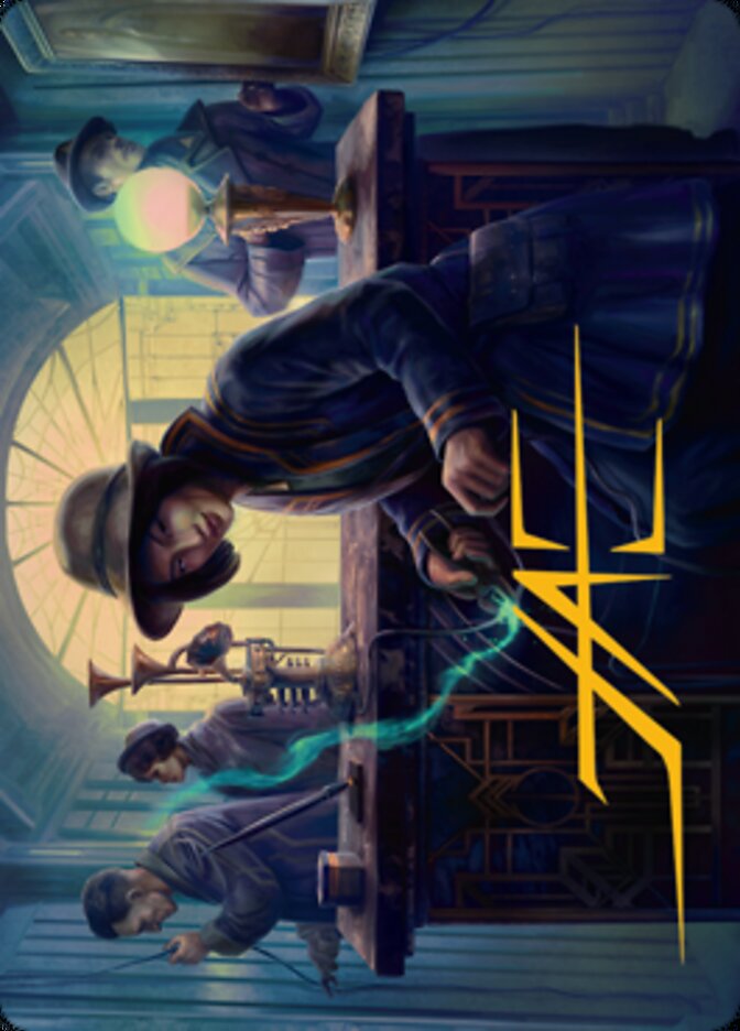 Wiretapping Art Card (Gold-Stamped Signature) [Streets of New Capenna Art Series] | Grognard Games