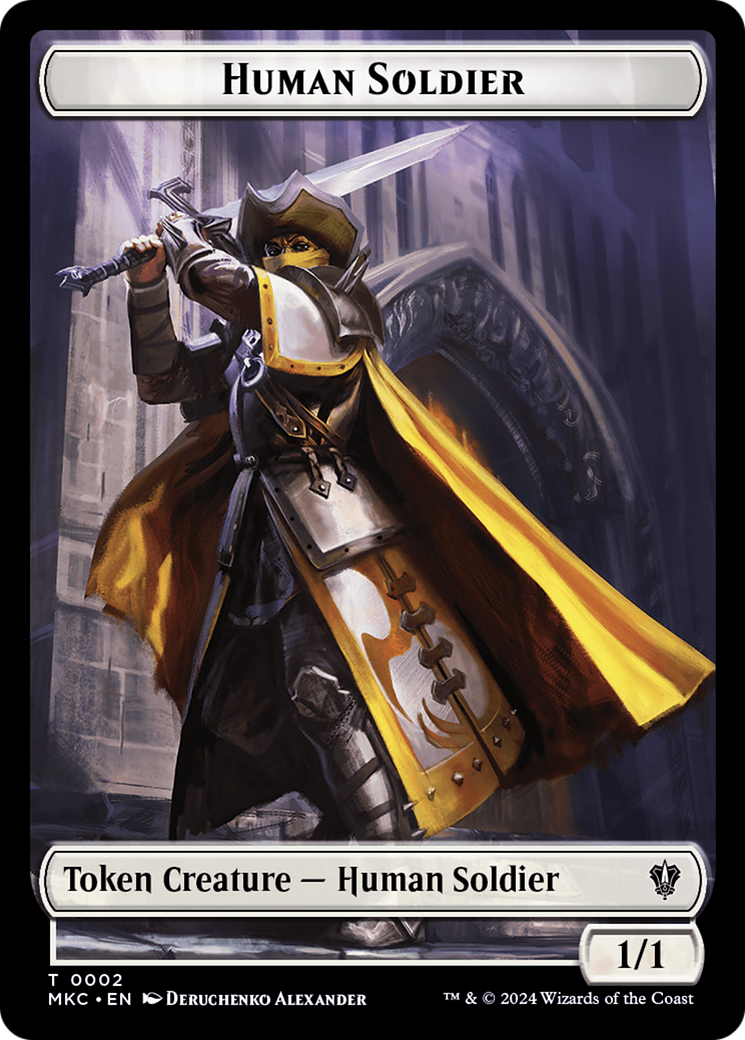 City's Blessing // Human Soldier Double-Sided Token [Murders at Karlov Manor Commander Tokens] | Grognard Games