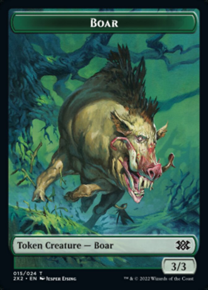 Boar // Knight Double-sided Token [Double Masters 2022 Tokens] | Grognard Games