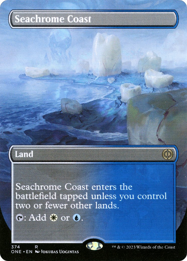 Seachrome Coast (Borderless Alternate Art) [Phyrexia: All Will Be One] | Grognard Games