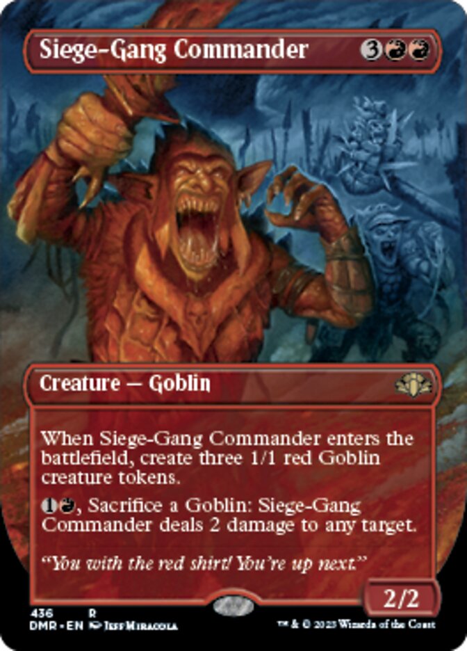 Siege-Gang Commander (Borderless Alternate Art) [Dominaria Remastered] | Grognard Games