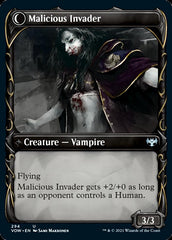 Innocent Traveler // Malicious Invader (Showcase Fang Frame) [Innistrad: Crimson Vow] | Grognard Games