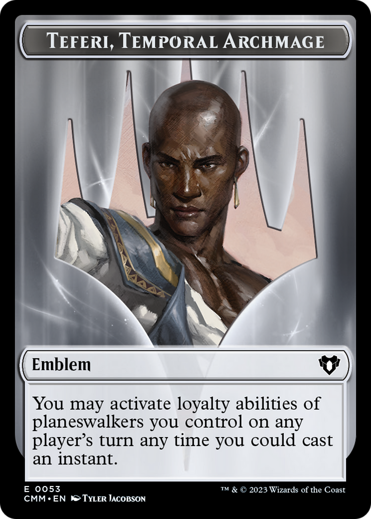 Clue // Emblem - Teferi, Temporal Archmage Double-Sided Token [Commander Masters Tokens] | Grognard Games