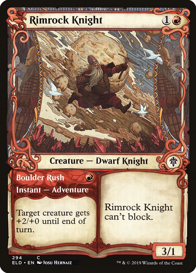 Rimrock Knight // Boulder Rush (Showcase) [Throne of Eldraine] | Grognard Games