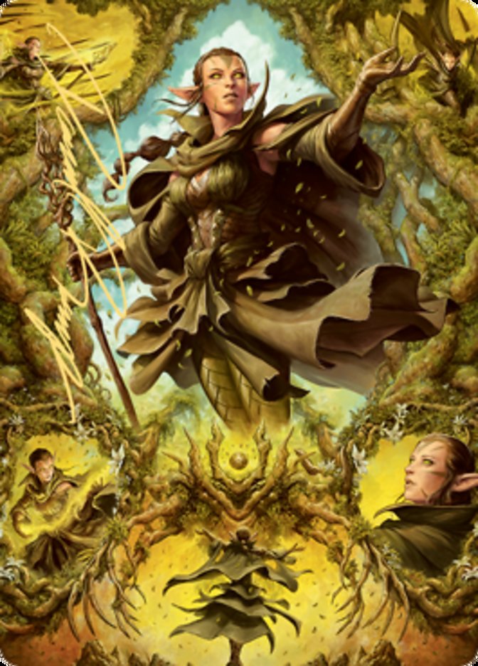 Nissa of Shadowed Boughs 2 Art Card (Gold-Stamped Signature) [Zendikar Rising Art Series] | Grognard Games