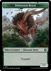 Dinosaur Beast // Dinosaur Double-Sided Token [The Lost Caverns of Ixalan Commander Tokens] | Grognard Games