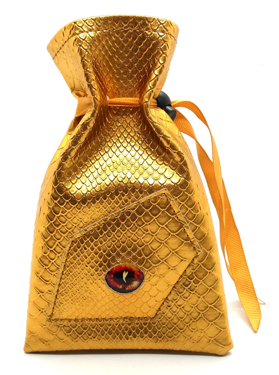 Old School Dice and Accessories Dragon Eye Dice Bag - Gold Dragon | Grognard Games