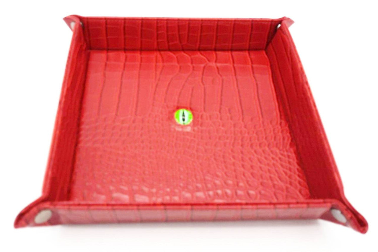 Old School Dice and Accessories Dragon Eye Rolling Tray - Red | Grognard Games