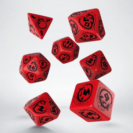 Dragons Red & black Dice Set (7) | Grognard Games