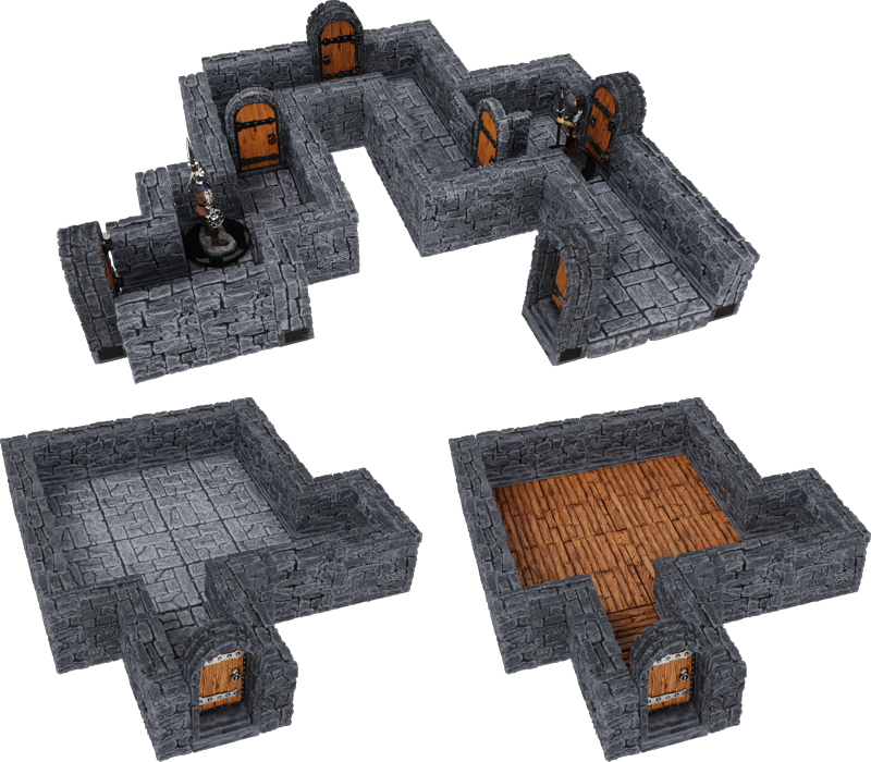 WizKids 165171 Warlock Tiles Dungeon Tiles 1" Straight Walls Expansion | Grognard Games