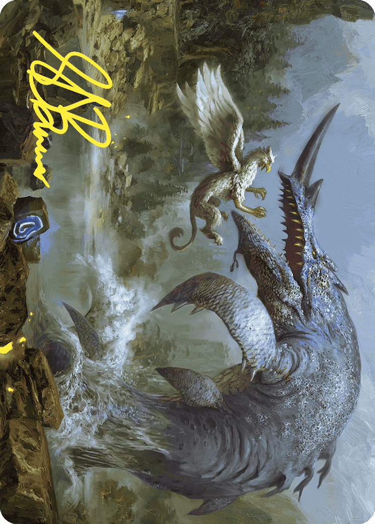 Horned Loch-Whale Art Card (Gold-Stamped Signature) [Wilds of Eldraine Art Series] | Grognard Games