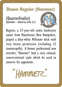 1996 Shawn "Hammer" Regnier Biography Card [World Championship Decks] | Grognard Games