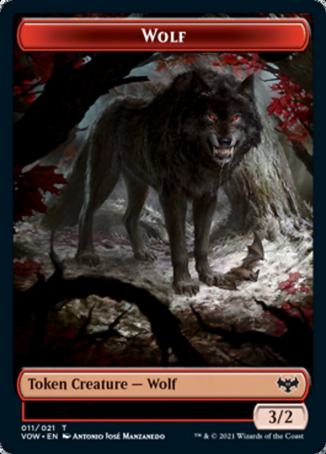 Wolf (011) // Boar Double-sided Token [Innistrad: Crimson Vow Tokens] | Grognard Games