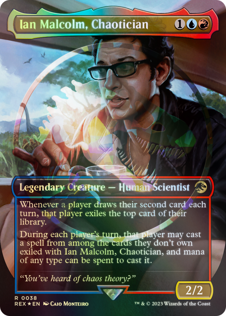 Ian Malcolm, Chaotician Emblem (Borderless) [Jurassic World Collection Tokens] | Grognard Games