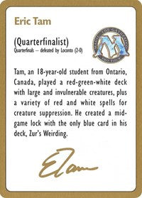1996 Eric Tam Biography Card [World Championship Decks] | Grognard Games