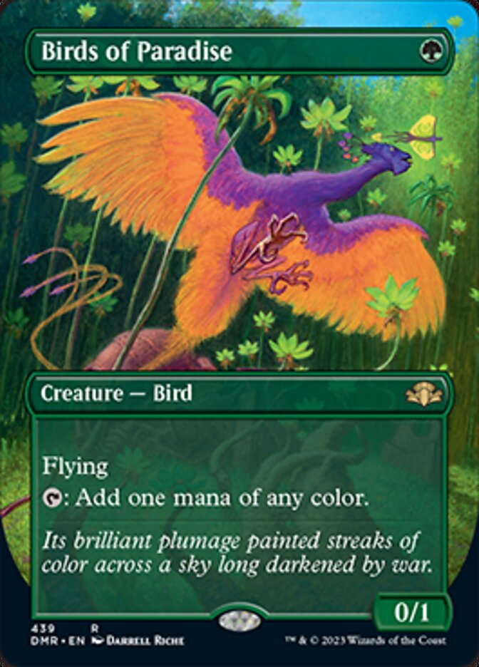 Birds of Paradise (Borderless Alternate Art) [Dominaria Remastered] | Grognard Games