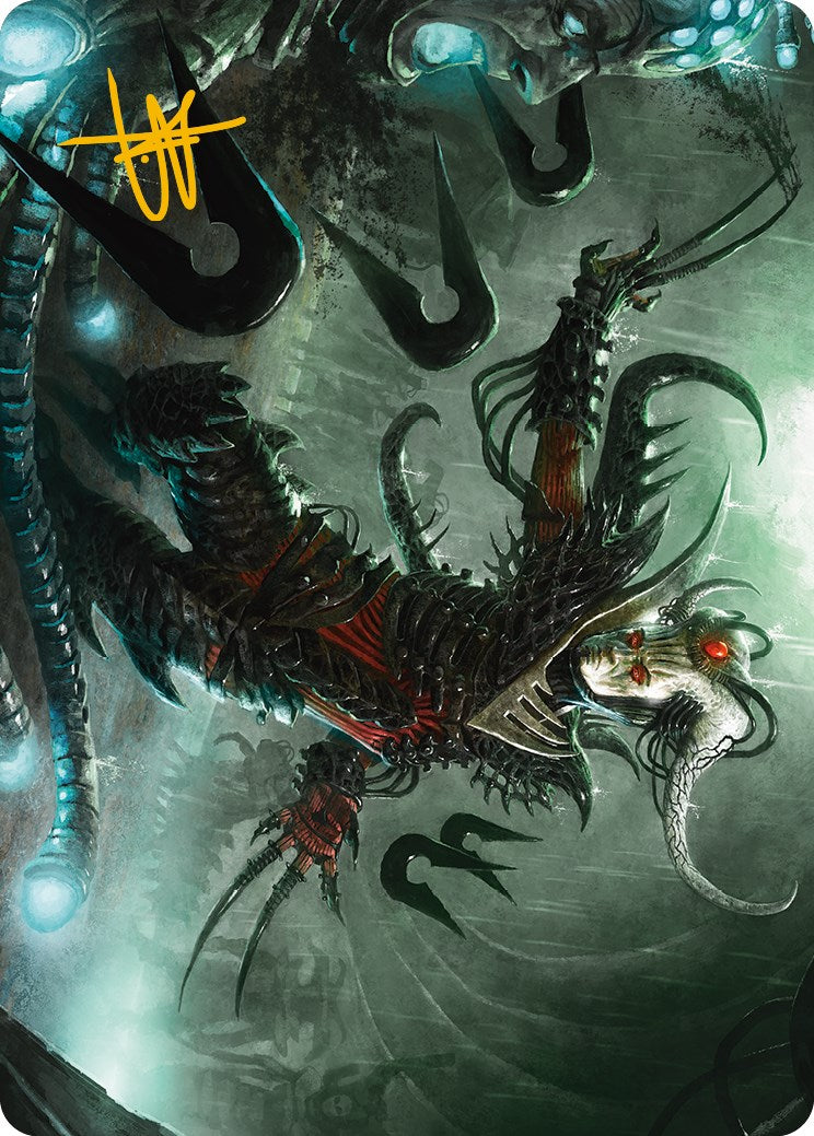 Vraan, Executioner Thane Art Card (Gold-Stamped Signature) [Phyrexia: All Will Be One Art Series] | Grognard Games