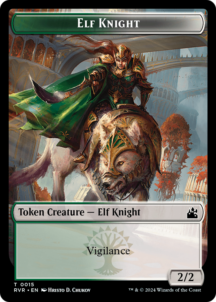 Elf Knight // Zombie Double-Sided Token [Ravnica Remastered Tokens] | Grognard Games