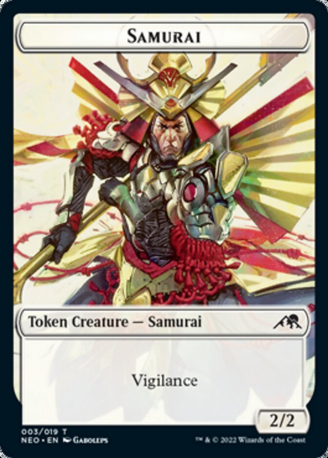 Samurai // Construct (015) Double-sided Token [Kamigawa: Neon Dynasty Tokens] | Grognard Games