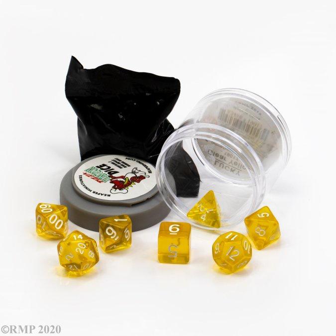 Pizza Dungeon Dice: Lucky Clear Yellow | Grognard Games