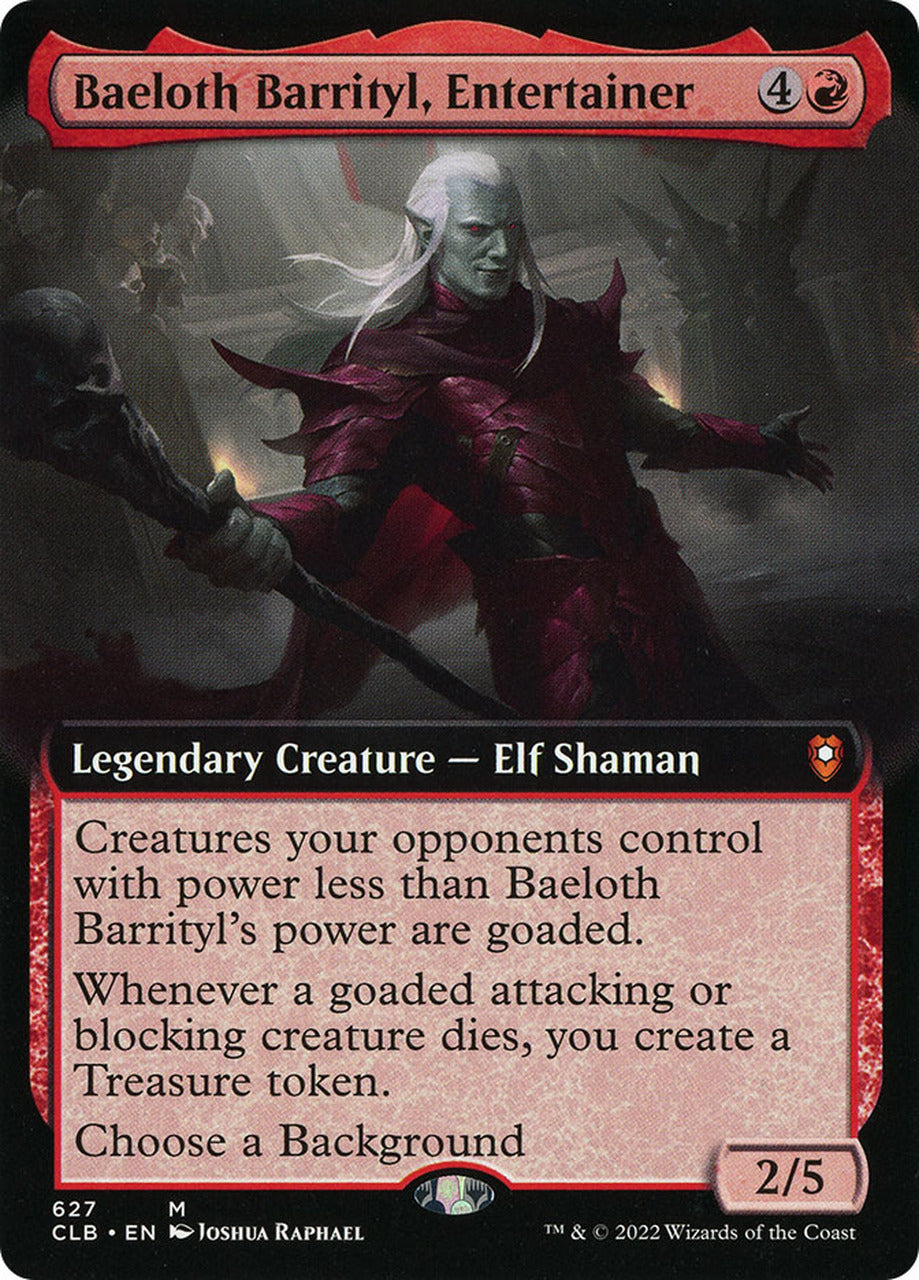 Baeloth Barrityl, Entertainer (Extended Art) [Commander Legends: Battle for Baldur's Gate] | Grognard Games