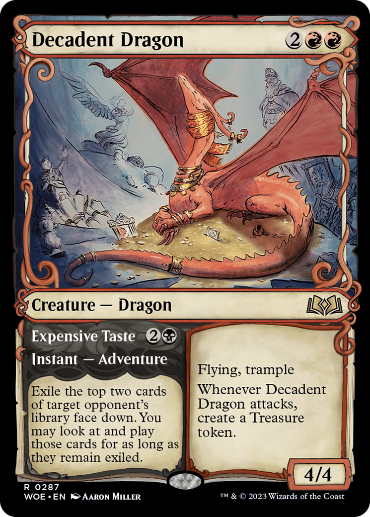 Decadent Dragon // Expensive Taste (Showcase) [Wilds of Eldraine] | Grognard Games