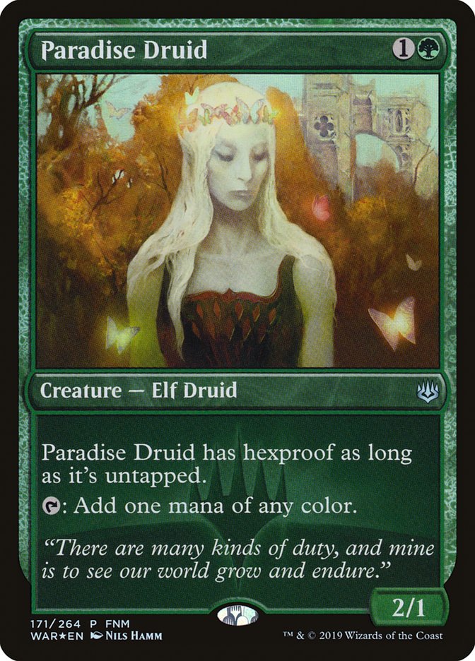 Paradise Druid (FNM) [War of the Spark Promos] | Grognard Games