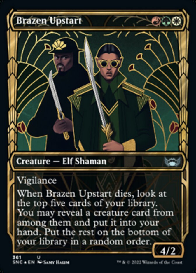 Brazen Upstart (Showcase Golden Age Gilded Foil) [Streets of New Capenna] | Grognard Games