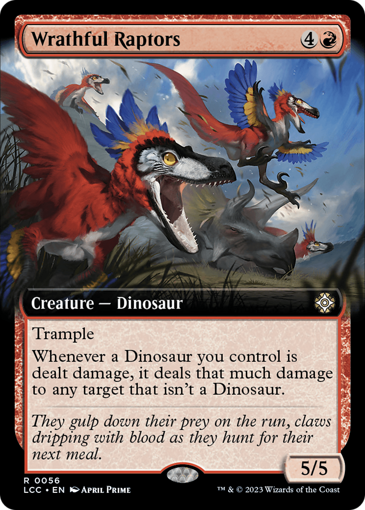 Wrathful Raptors (Extended Art) [The Lost Caverns of Ixalan Commander] | Grognard Games