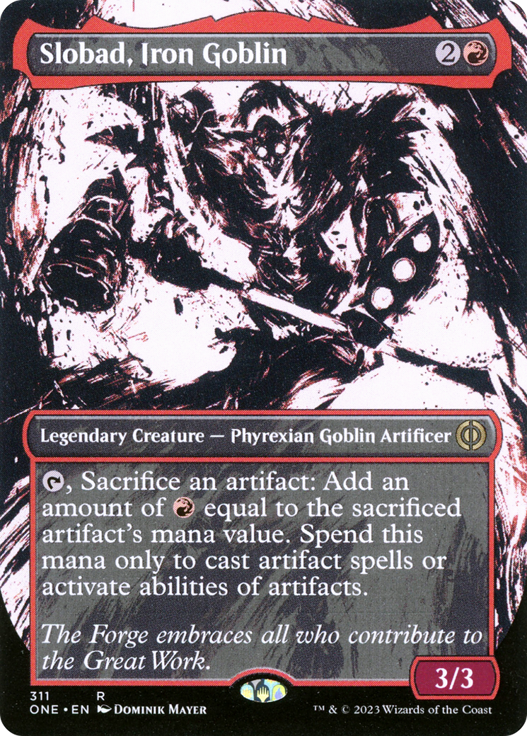 Slobad, Iron Goblin (Borderless Ichor) [Phyrexia: All Will Be One] | Grognard Games