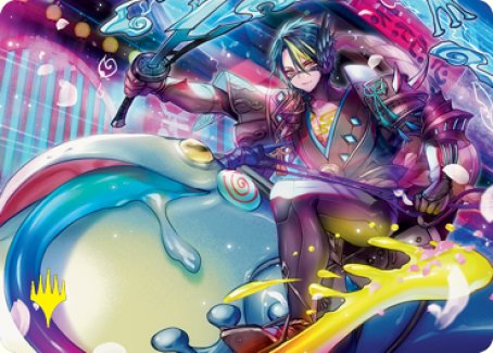 Tatsunari, Toad Rider Art Card (Gold-Stamped Signature) [Kamigawa: Neon Dynasty Art Series] | Grognard Games