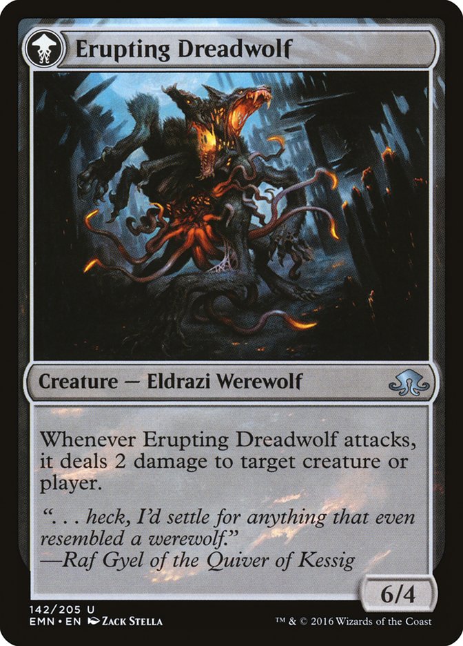 Smoldering Werewolf // Erupting Dreadwolf [Eldritch Moon] | Grognard Games