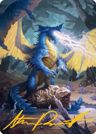 Blue Dragon Art Card (Gold-Stamped Signature) [Dungeons & Dragons: Adventures in the Forgotten Realms Art Series] | Grognard Games