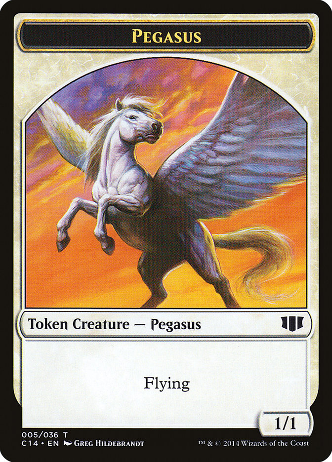 Kor Soldier // Pegasus Double-sided Token [Commander 2014 Tokens] | Grognard Games