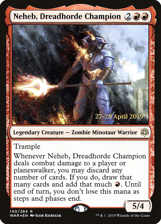 Neheb, Dreadhorde Champion  [War of the Spark Prerelease Promos] | Grognard Games