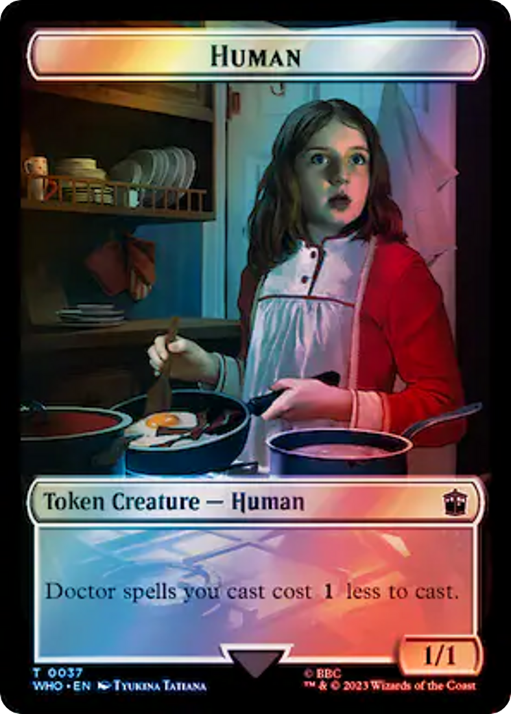 Human (0037) // Food (0057) Double-Sided Token (Surge Foil) [Doctor Who Tokens] | Grognard Games