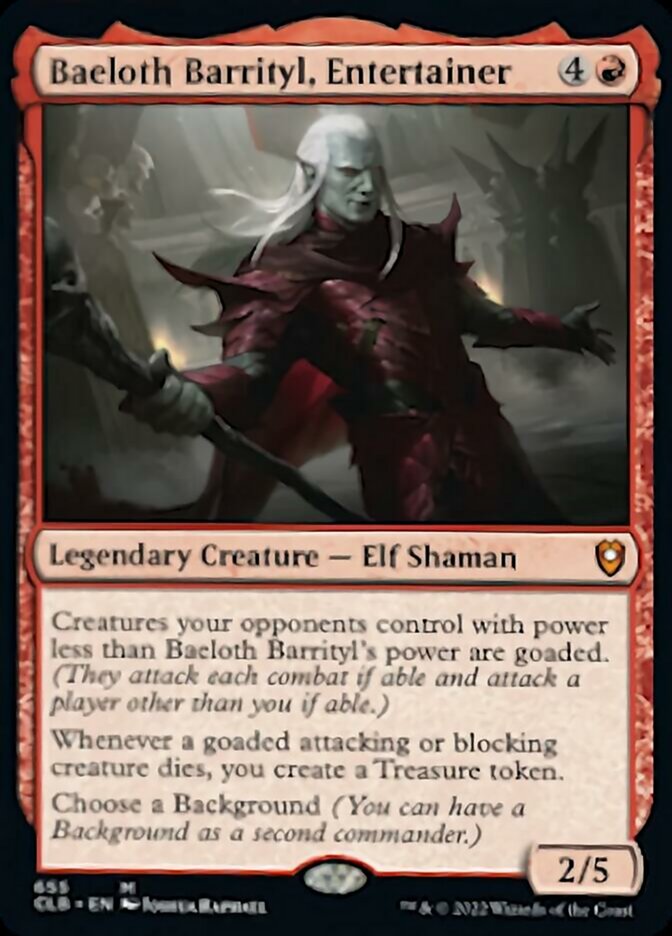 Baeloth Barrityl, Entertainer [Commander Legends: Battle for Baldur's Gate] | Grognard Games