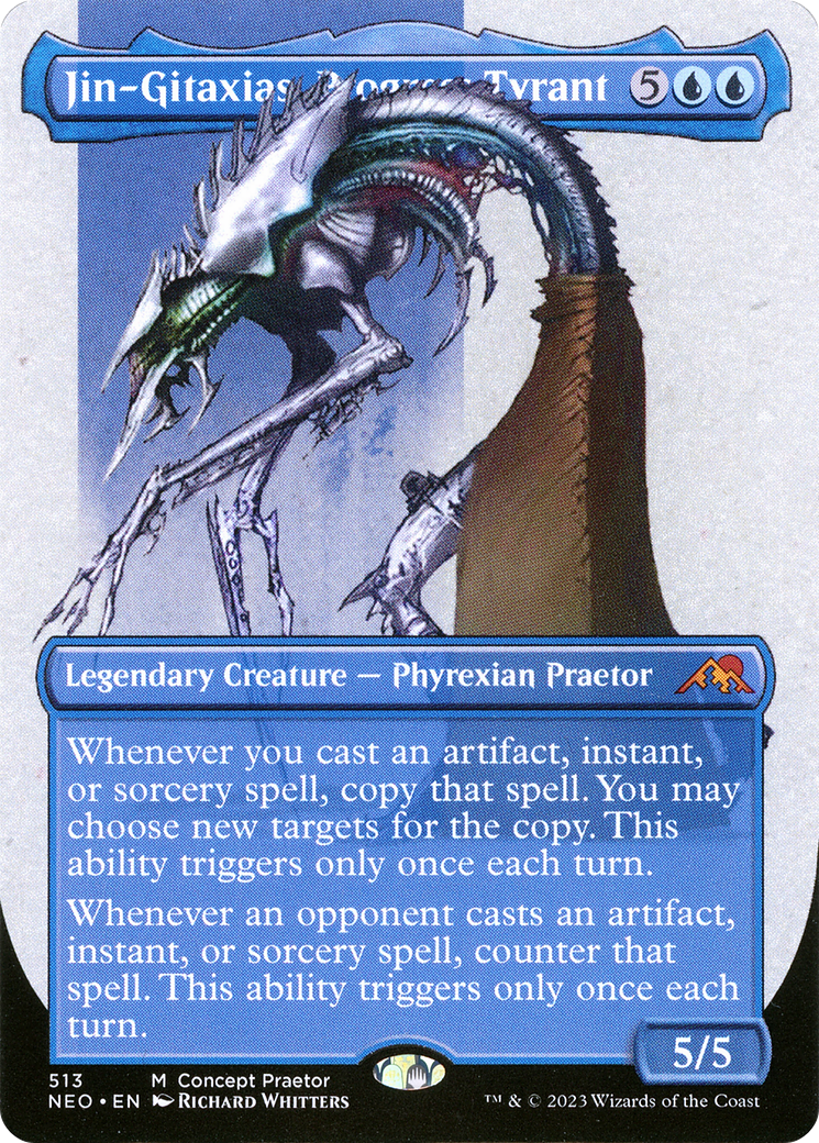 Jin-Gitaxias, Progress Tyrant (Borderless Concept Praetors) [Phyrexia: All Will Be One] | Grognard Games