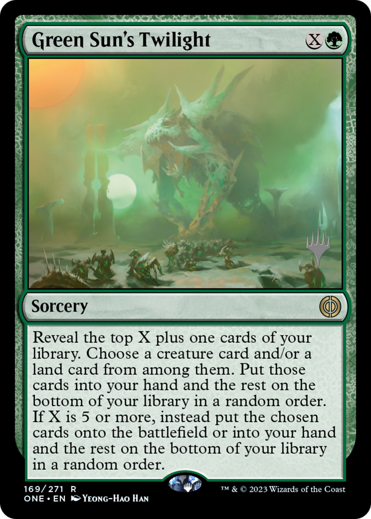 Green Sun's Twilight (Promo Pack) [Phyrexia: All Will Be One Promos] | Grognard Games